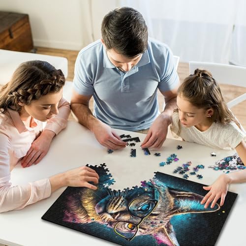 Puzzle 500 Teile für Kinder | Luchs mit Brille | 500-teiliges Puzzle, Lernspiele, Heimdekoration, Puzzle 500 Teile (52 x 38 cm) von GQmoney