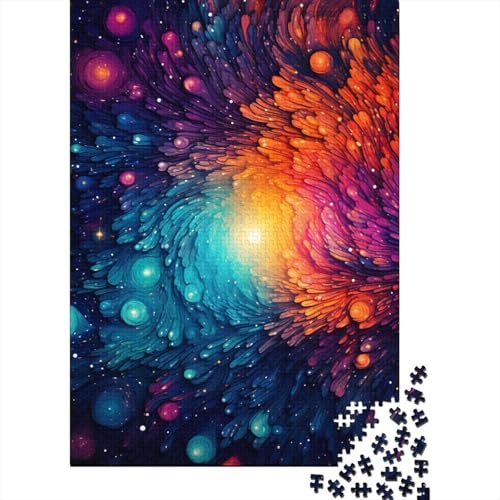 Puzzle Fantasie Rote und Blaue Kunst Geburtstags Kreatives quadratisches Puzzle Einzigartige Herausforderungsspiele 500 Teile (52 x 38 cm) von GQmoney