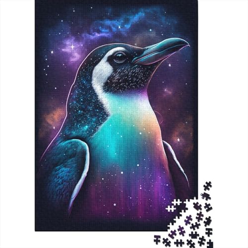 Puzzle Galaxie-Pinguin, 300-teiliges Puzzle für Kinder, Holzpuzzle für Kinder und als Geschenk für Kinder, 300 Stück (40 x 28 cm) von GQmoney