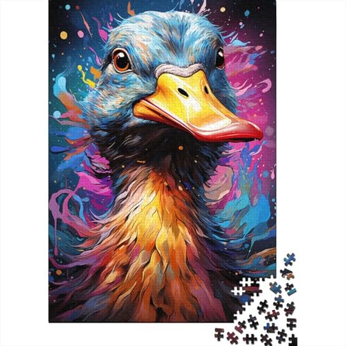 Puzzle für Erwachsene, 1000 Teile, Farbmalerei, Enten-Puzzle für Erwachsene und Jugendliche, Holzbrett-Puzzle, Spielzeug, Denkspiel, 1000 Teile (75 x 50 cm) von GQmoney