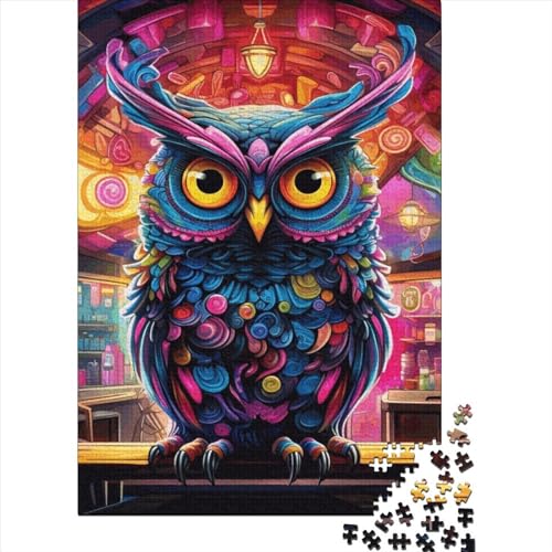 Puzzle für Erwachsene, 1000 Teile, Kunst, Eulentiere, Holzpuzzle für Kinder und Jugendliche, Lernpuzzle, 1000 Teile (75 x 50 cm) von GQmoney