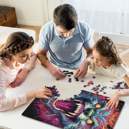 Puzzle für Erwachsene, 1000-teiliges Puzzle, buntes Tier-Puzzle, aus Holz, kreatives Puzzle, für Familienfreunde, Spiel, Puzzle, lustiges Spielzeug, Geschenke, 1000 Stück (75 x 50 cm) von GQmoney