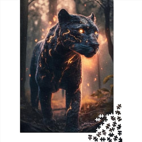 Puzzle für Erwachsene, 300 Stück, leuchtender Donnerpanther, Puzzle, Puzzles für Erwachsene, Lernspiel, Herausforderungsspielzeug, 300 Teile (40 x 28 cm) von GQmoney