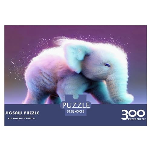 Puzzle für Erwachsene, 300 Teile, süßes Elefanten-Puzzle, kreatives rechteckiges Puzzle, Dekomprimierungsspiel, 300 Teile (40 x 28 cm) von GQmoney