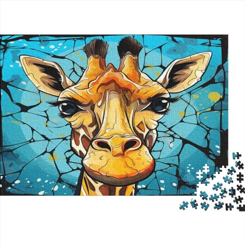 Puzzle für Erwachsene, 500 Teile, Giraffe, Holzpuzzle für Erwachsene, Lernspiel, Herausforderungsspielzeug, 500 Teile (52 x 38 cm) von GQmoney