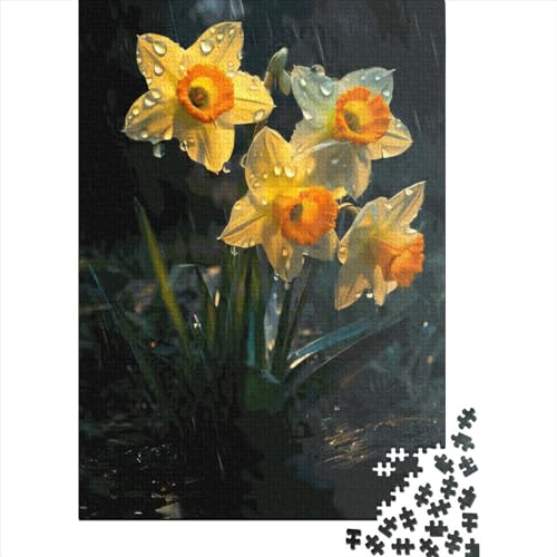 Puzzle für Erwachsene, 500 Teile, Narzissenblumen-Puzzle für Teenager, Erntedankfest, Lernspiel für Erwachsene und Teenager, 500 Teile (52 x 38 cm) von GQmoney