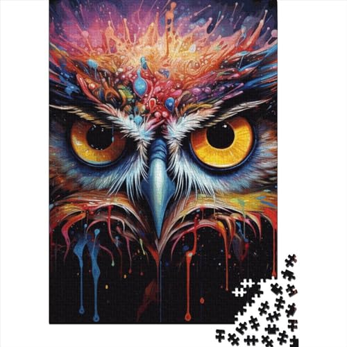 Puzzle für Erwachsene, 500 Teile, Thanksgiving, Kunst, Eule, Tiere, Holzpuzzle, Erwachsenen-Puzzle, Heim-Lernspiele, DIY-Spielzeug, 500 Teile (52 x 38 cm) von GQmoney