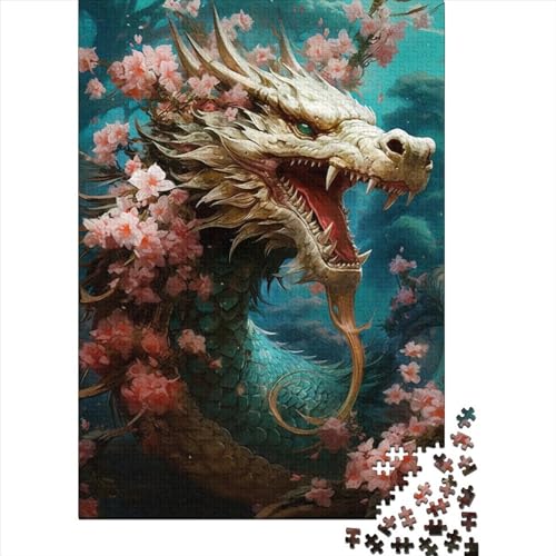 Puzzle für Erwachsene, 500 Teile, japanische Drachenkirsche, Puzzle für Erwachsene für Lernspiele, Heimdekoration, 500 Teile (52 x 38 cm) von GQmoney