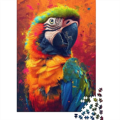 Puzzle für Erwachsene, 500-teiliges Puzzle für Erwachsene, Psychedelischer Papagei, Puzzle aus Holz, kreatives Puzzle für Familienfreunde, Spiel, Puzzle, lustiges Spielzeug, Geschenke (52 x 38 cm) von GQmoney