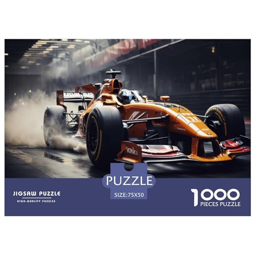 Puzzle für Erwachsene, F1-Racing-Car-Motion, 1000 Teile, Holzpuzzle für Kinder ab 12 Jahren, anspruchsvolles Spiel, 1000 Teile (75 x 50 cm) von GQmoney