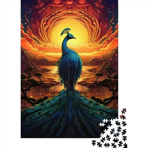 Puzzle für Erwachsene, Farbe Pfau22, Holzpuzzle für Erwachsene und Jugendliche, Heimdekoration, Denkspiel, Wandkunst, einzigartiges Geschenk, 500 Teile (52 x 38 cm) von GQmoney