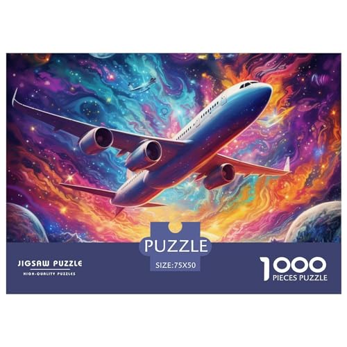 Puzzle für Erwachsene, Farbkunst, Flugzeug-Puzzle für Erwachsene und Teenager, für Erwachsene, Teenager ab 12 Jahren, 1000 Teile (75 x 50 cm) von GQmoney