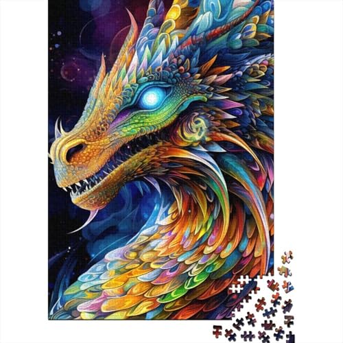 Puzzle für Erwachsene, Kunst, Fliegende Drachen, 1000 Teile, Puzzle aus Holz, kreatives Puzzle für Erwachsene, Familien-Lernspiel für Erwachsene und Jugendliche von GQmoney