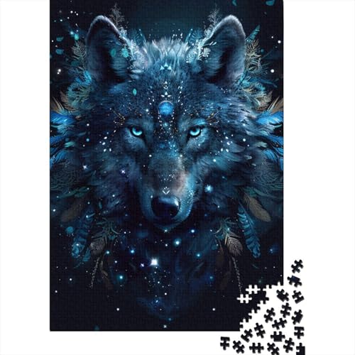 Puzzle für Erwachsene, Wolf, Holzpuzzle für Erwachsene, Puzzles für Erwachsene, Lernspiel, Herausforderungsspielzeug, 1000 Teile (75 x 50 cm) von GQmoney