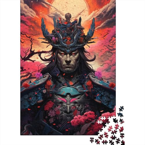 Puzzle für Erwachsene 500 Teile Japanische Sakura-Samurai-Puzzles für Erwachsene und Jugendliche Holzbrett-Puzzles Spielzeug Denkspiel 500 Teile (52 x 38 cm) von GQmoney