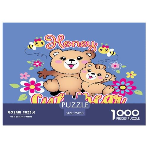 Puzzle für Erwachsene mit 1000 Teilen, Bären-Kinderpuzzle, Puzzles für Erwachsene, Lernspiel, Herausforderungsspielzeug, 1000 Teile (75 x 50 cm) von GQmoney