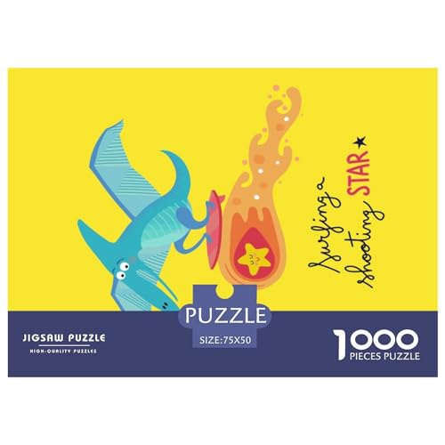 Puzzle für Erwachsene mit 1000 Teilen, Dinosaurier-Puzzle, Kinderpuzzle für Erwachsene, Puzzles für Erwachsene, Lernspiel, Herausforderungsspielzeug, 1000 Teile (75 x 50 cm) von GQmoney