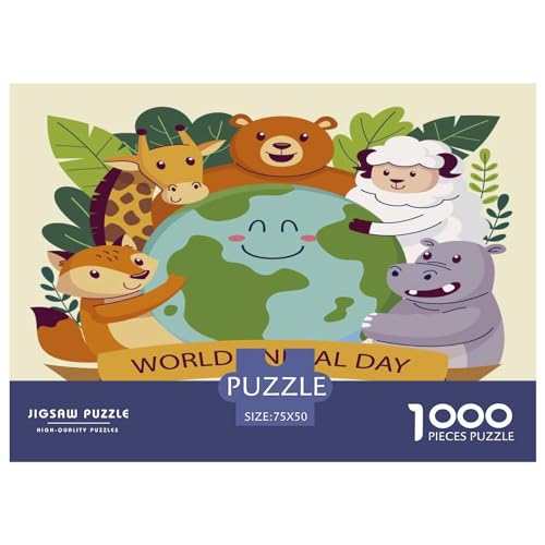 Puzzle für Erwachsene mit 1000 Teilen, Erdtiere, Puzzles für Erwachsene, Puzzles für Erwachsene, Lernspiel, Herausforderungsspielzeug, 1000 Teile (75 x 50 cm) von GQmoney