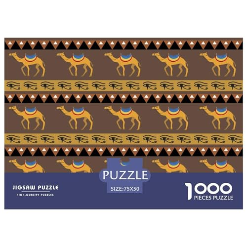 Puzzle für Erwachsene mit 1000 Teilen, Geschenke für ägyptische Kamele, Puzzles für Erwachsene und Jugendliche ab 12 Jahren, 1000 Teile (75 x 50 cm) von GQmoney