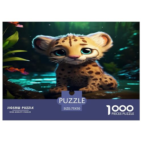 Puzzle für Erwachsene mit 1000 Teilen, Tierbabys, Puzzles für Erwachsene, Puzzles für Erwachsene, Lernspiel, Herausforderungsspielzeug, 1000 Teile (75 x 50 cm) von GQmoney