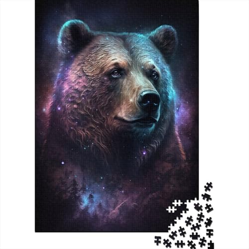 Puzzle für Erwachsene mit 1000 Teilen, Weltraumkunst, Braunbär, Puzzle für Kinder, Holzbrettpuzzle, tolle Geschenke zu Weihnachten, 1000 Teile (75 x 50 cm) von GQmoney