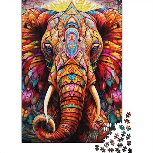 Puzzle für Erwachsene mit 300 Teilen, Thanksgiving, künstlerische Elefanten-Tiere, Puzzles für Kinder, Puzzles für Kinder und Jugendliche ab 12 Jahren, 300 Teile (40 x 28 cm) von GQmoney