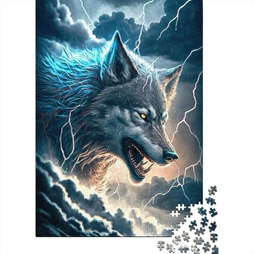 Puzzle für Erwachsene mit 500 Teilen, „Cosmic Dream Wolf“, Puzzle für Kinder, Holzbrettpuzzle, tolle Geschenke zu Weihnachten, 500 Teile (52 x 38 cm) von GQmoney