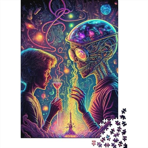 Puzzle für Erwachsene und Jugendliche, Alien-Monster1, Holzpuzzle für Teenager, Geschenke, Heimdekoration, Puzzlespielzeug, 1000 Teile (75 x 50 cm) von GQmoney