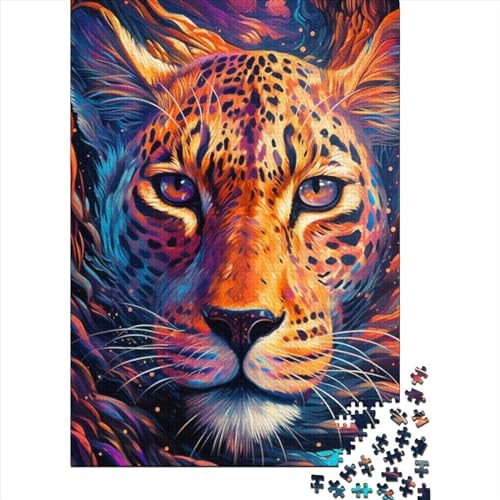 Puzzle für Erwachsene und Jugendliche, Leoparden-Holzpuzzle, Puzzle für Kinder, Lernspiel, Herausforderungsspielzeug, 500 Teile (52 x 38 cm) von GQmoney