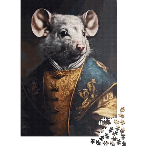 Puzzle für Erwachsene und Jugendliche, Maus, Aristocrat, Holzpuzzle, Puzzle für Kinder, Lernspiel, Herausforderungsspielzeug, 500 Teile (52 x 38 cm) von GQmoney