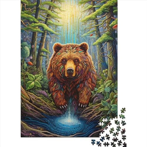 Puzzle für Erwachsene und Jugendliche, Tier-Bär, Holzpuzzle, Puzzle für Kinder, Lernspiel, Herausforderungsspielzeug, 500 Teile (52 x 38 cm) von GQmoney