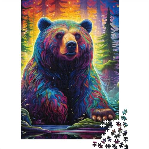 Puzzle für Erwachsene und Jugendliche, Tier-Bär, Holzpuzzle, Puzzle für Kinder, Lernspiel, Herausforderungsspielzeug, 500 Teile (52 x 38 cm) von GQmoney