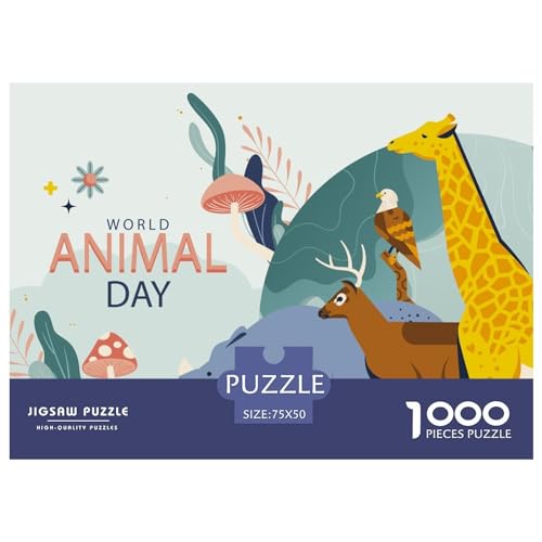 Puzzle für Erwachsene und Jugendliche, Tierpuzzle für Kinder, Puzzles für Erwachsene, Lernspiel, Herausforderungsspielzeug, 1000 Teile (75 x 50 cm) von GQmoney