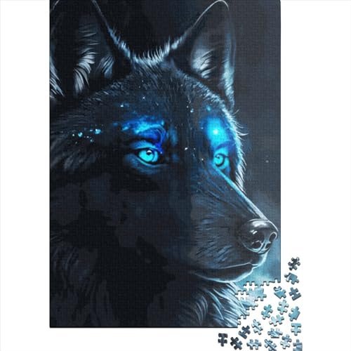 Puzzle für Erwachsene und Jugendliche Blauäugiger Wolf Puzzles für Kinder und Jugendliche Nachhaltiges Puzzle | Spiele 500 Teile (52x38cm) von GQmoney