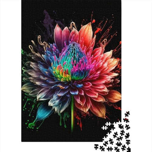 Puzzle für Kinder, 1000 Teile, schöne Blumen, Puzzle für Kinder und Holzbrett-Puzzle, Spielzeug, Denkspiel, 1000 Teile (75 x 50 cm) von GQmoney