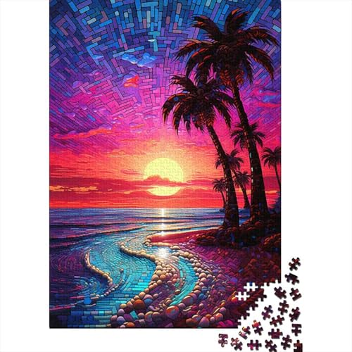 Puzzle für Kinder, 1000 Teile, schöne Strandlandschaft, Puzzle für Kinder und Holzbrett-Puzzle, Spielzeug, Denkspiel, 1000 Teile (75 x 50 cm) von GQmoney