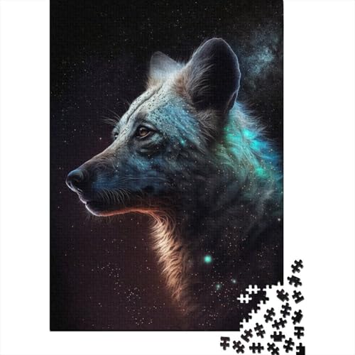 Puzzle für Kinder, 300 Teile, Galaxy Art, Afrikanische Hyäne, Puzzle für Kinder und Holzbrett-Puzzle, Spielzeug, Denkspiel, 300 Teile (40 x 28 cm) von GQmoney