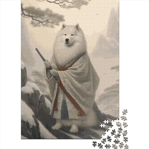 Puzzle für Kinder, 300 Teile, Samojede, der Samurai, Puzzle für Erwachsene, kreative Puzzles, Denksportaufgaben für Kinder und Jugendliche, (40 x 28 cm) von GQmoney