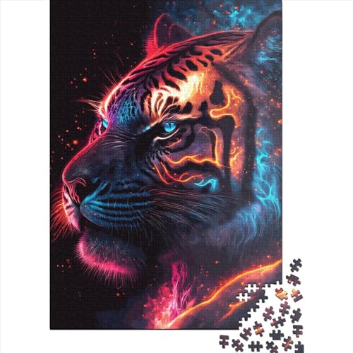 Puzzle für Kinder, 300-teiliges Puzzle „Mystic Tiger“, Puzzle für Kinder, Holzpuzzle, Lernspielzeug, 300 Teile (40 x 28 cm) von GQmoney