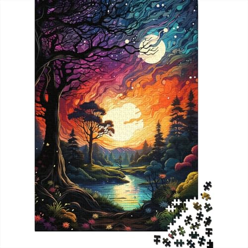 Puzzle für Kinder, 300-teiliges Sternenhimmel-Nachtansicht-Puzzle, anspruchsvolle Familienspiele, Unterhaltungsspielzeug, Geschenke, 300 Stück (40 x 28 cm) von GQmoney