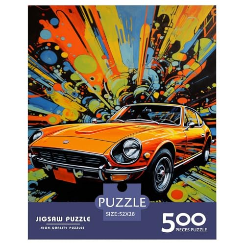 Puzzle für Kinder, 500 Teile, Coole, farbenfrohe Sportwagen-Puzzles für Kinder, Brettpuzzle, lustiges, 500 Teile (52 x 38 cm) von GQmoney