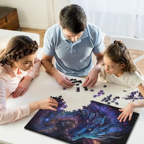 Puzzle für Kinder, 500 Teile, Galaxie-Kunst, chinesischer Drache, Puzzle für Kinder, anspruchsvolles Spiel, Denksportaufgaben, 500 Teile (52 x 38 cm) von GQmoney