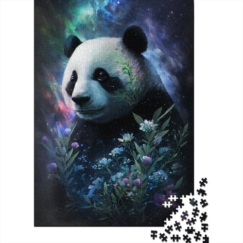 Puzzle für Kinder, 500 Teile, Panda- und Blumen-Puzzle, Holzbrett-Puzzle für Erwachsene, Denksport-Puzzle für Kinder, 500 Teile (52 x 38 cm) von GQmoney