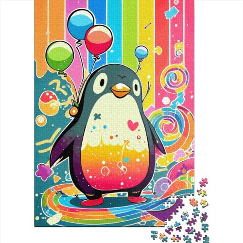 Puzzle für Kinder, 500 Teile, Pinguin, kreatives Holzpuzzle für Kinder, Teenager-Puzzle, anspruchsvolles Spiel, 500 Teile (52 x 38 cm) von GQmoney