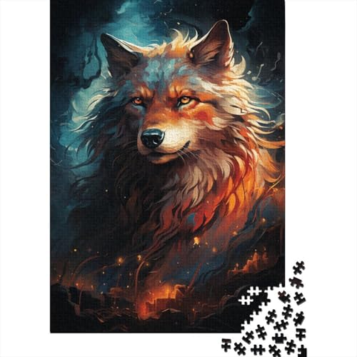 Puzzle für Kinder, 500 Teile, schöner Wilder Wolf, Puzzle für Kinder und Holzbrett-Puzzle, Spielzeug, Denkspiel, 500 Teile (52 x 38 cm) von GQmoney