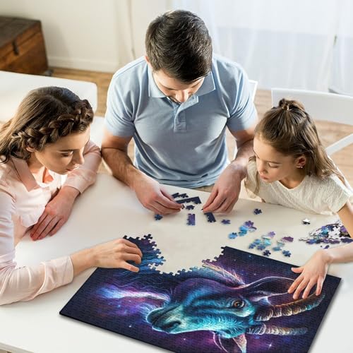 Puzzle für Kinder, Galaxie-Ziegen-Weltraum-Puzzle, 500 Teile, kreatives rechteckiges Puzzle, Denksportspiel, 500 Teile (52 x 38 cm) von GQmoney