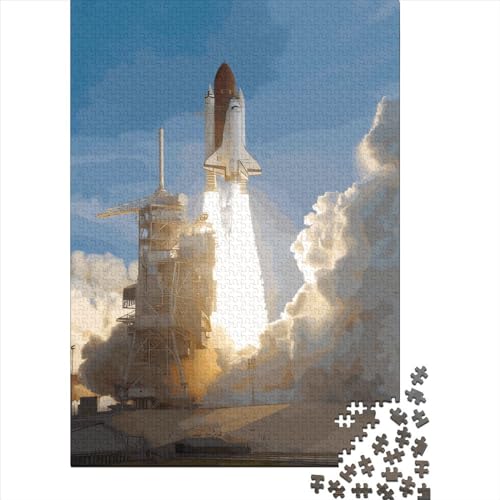 Puzzle für Kinder, Space Shuttle, 1000 Teile, kreatives Holzpuzzle für Kinder, Familien-Lernspiel für Erwachsene und Jugendliche (75 x 50 cm) von GQmoney