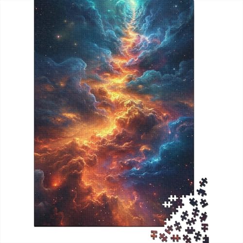 Puzzle für Kinder, Weltraum, schönes Neon, 1000-teiliges Puzzle, Holzpuzzle für Kinder ab 18 Jahren, Lernpuzzle, Familienspiel, 1000 Teile (75 x 50 cm) von GQmoney