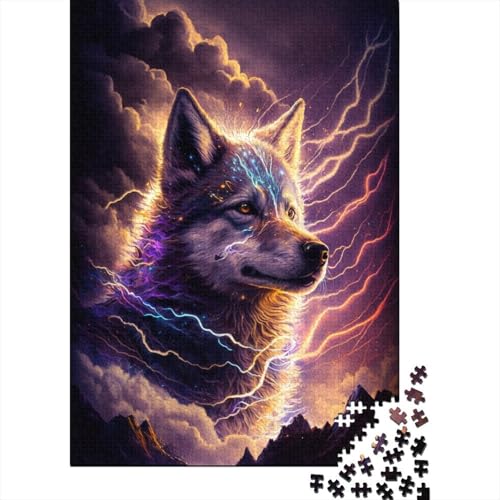 Puzzle für Kinder 1000 Stück Fantasie-Husky-Hund-Quadrat-Puzzle für Kinder, Holzbrett-Puzzles, Denksport-Puzzles für Kinder, 1000 Teile (75 x 50 cm) von GQmoney