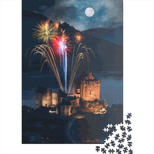 Puzzle für Kinder 1000 Teile, Eilean Donan Castle, kreatives Holzpuzzle für Kinder, Teenager-Puzzle, anspruchsvolles Spiel, 1000 Teile (75 x 50 cm) von GQmoney